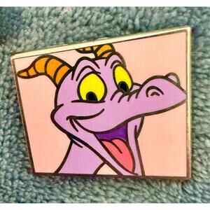 Disney Figment Close-Up Mystery Pin - Looking Right Pink Background